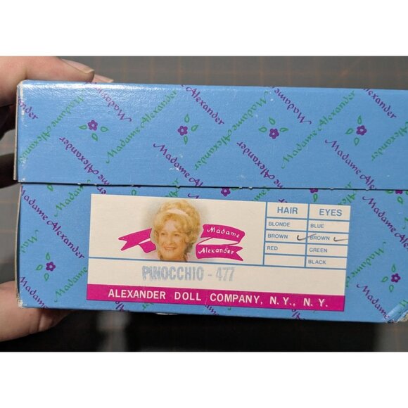 Madame Alexander Pinocchio Doll 8" Red Bow tie Disney Stand Original Box - Picture 5 of 12